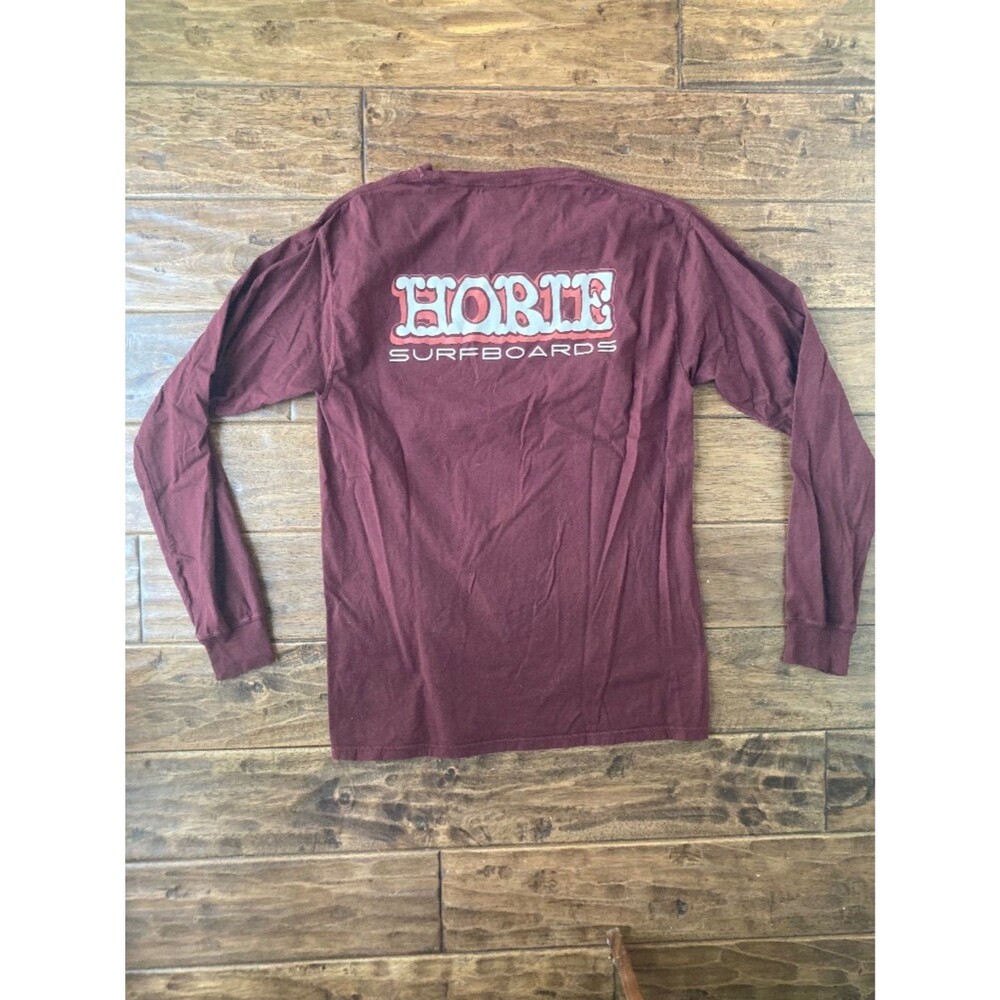 Hobie Surfboards Long sleeve Shirt Size M USA Maroon Coastal Beach